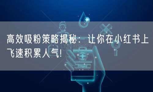 高效吸粉策略揭秘：让你在小红书上飞速积累人气!