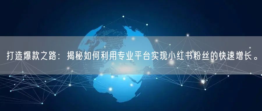 打造爆款之路：揭秘如何利用专业平台实现小红书粉丝的快速增长。