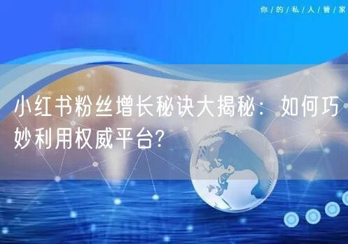 小红书粉丝增长秘诀大揭秘：如何巧妙利用权威平台?