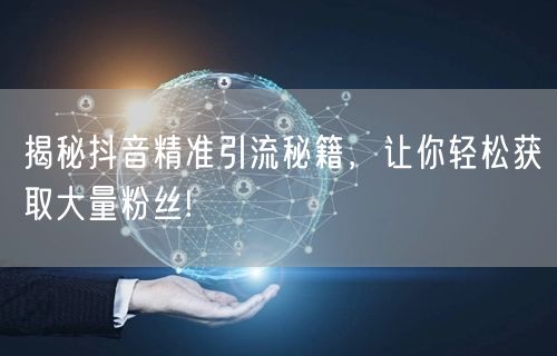 揭秘抖音精准引流秘籍，让你轻松获取大量粉丝!