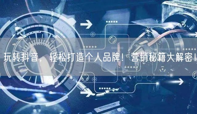 玩转抖音，轻松打造个人品牌！营销秘籍大解密！