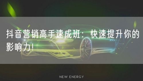 抖音营销高手速成班：快速提升你的影响力！