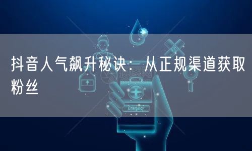 抖音人气飙升秘诀：从正规渠道获取粉丝