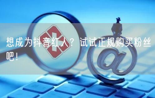 想成为抖音红人？试试正规购买粉丝吧！