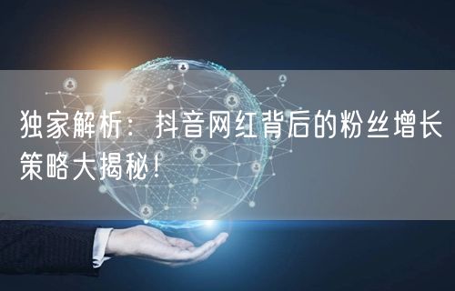独家解析：抖音网红背后的粉丝增长策略大揭秘！
