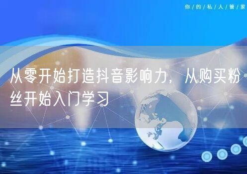 从零开始打造抖音影响力，从购买粉丝开始入门学习