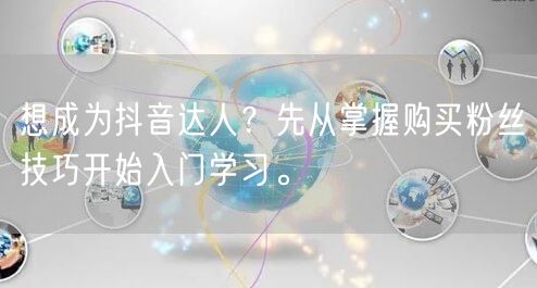 想成为抖音达人？先从掌握购买粉丝技巧开始入门学习。
