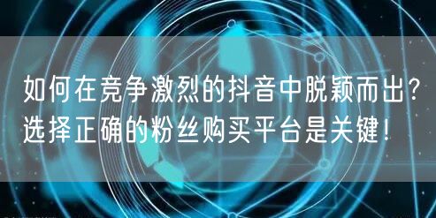 如何在竞争激烈的抖音中脱颖而出？选择正确的粉丝购买平台是关键！