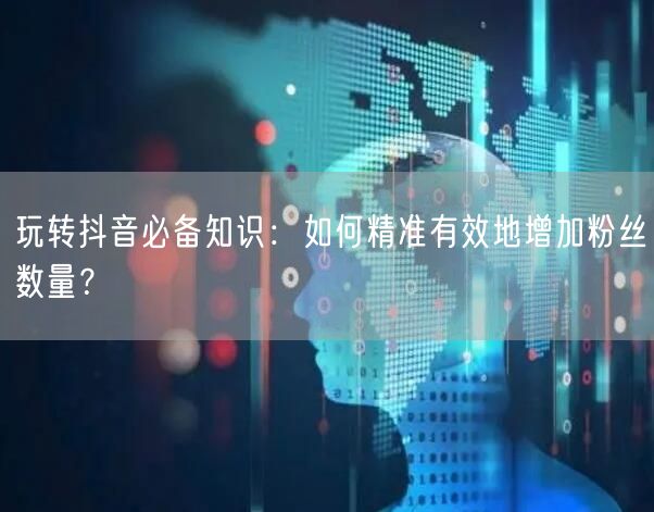 玩转抖音必备知识：如何精准有效地增加粉丝数量？