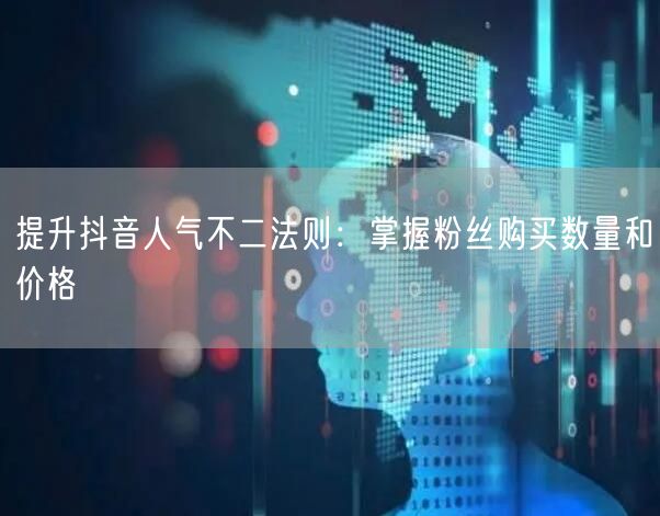 提升抖音人气不二法则：掌握粉丝购买数量和价格