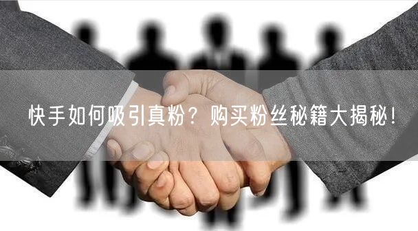 快手如何吸引真粉？购买粉丝秘籍大揭秘！
