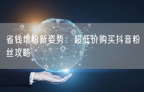 省钱增粉新姿势：超低价购买抖音粉丝攻略