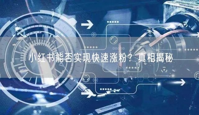 小红书能否实现快速涨粉？真相揭秘