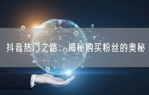 抖音热门之路：揭秘购买粉丝的奥秘