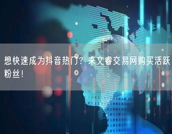 想快速成为抖音热门？来文睿交易网购买活跃粉丝！