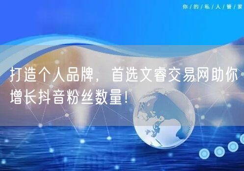打造个人品牌，首选文睿交易网助你增长抖音粉丝数量！