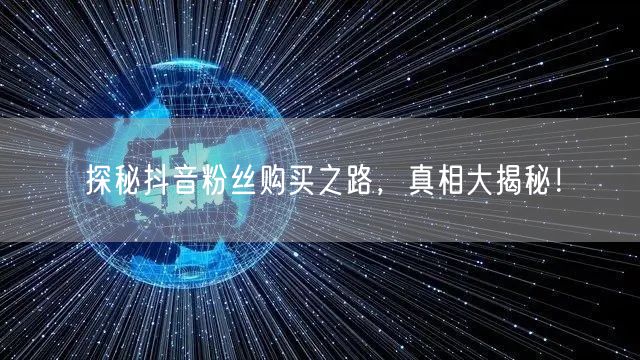 探秘抖音粉丝购买之路，真相大揭秘！