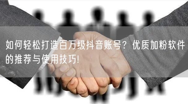 如何轻松打造百万级抖音账号？优质加粉软件的推荐与使用技巧!