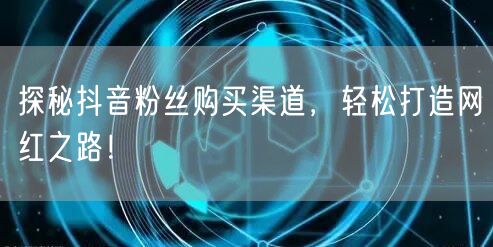 探秘抖音粉丝购买渠道，轻松打造网红之路！