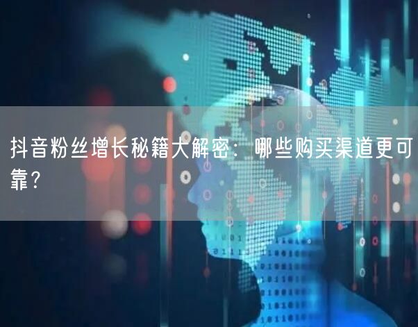抖音粉丝增长秘籍大解密：哪些购买渠道更可靠？