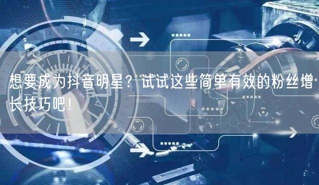 想要成为抖音明星？试试这些简单有效的粉丝增长技巧吧！