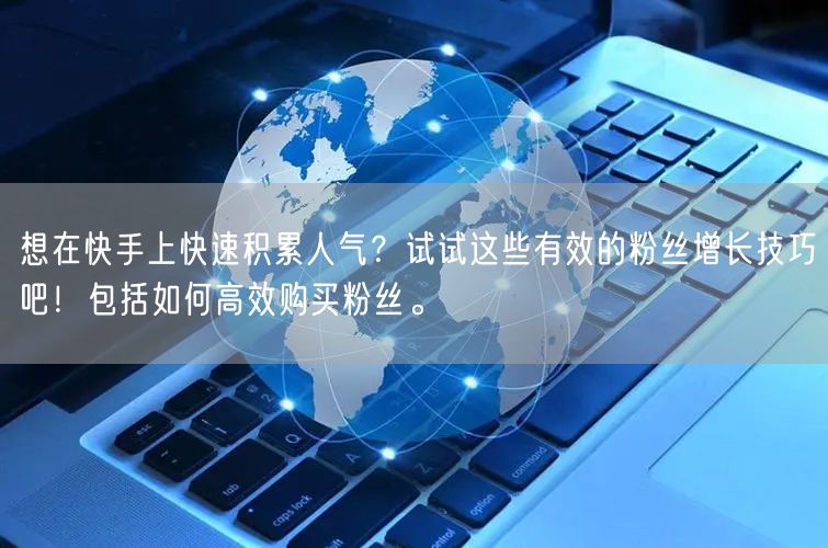 想在快手上快速积累人气？试试这些有效的粉丝增长技巧吧！包括如何高效购买粉丝。