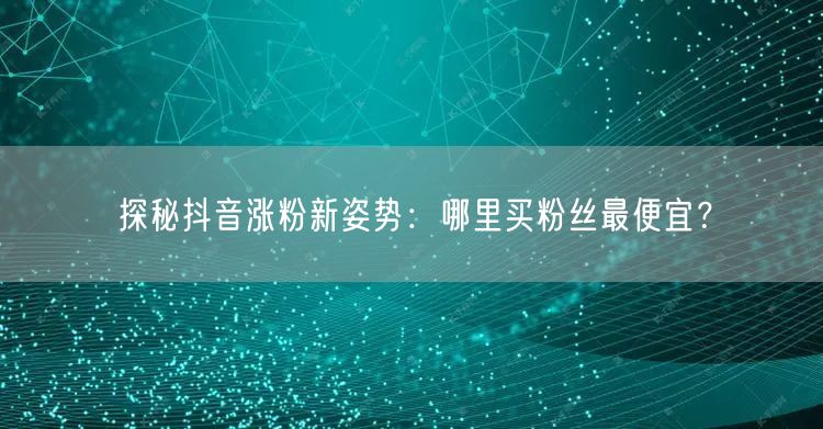 探秘抖音涨粉新姿势：哪里买粉丝最便宜？