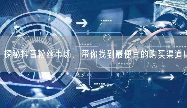 探秘抖音粉丝市场，带你找到最便宜的购买渠道！
