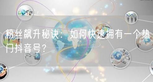 粉丝飙升秘诀：如何快速拥有一个热门抖音号？