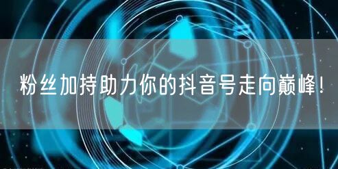 粉丝加持助力你的抖音号走向巅峰！