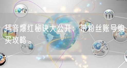 抖音爆红秘诀大公开：带粉丝账号购买攻略。