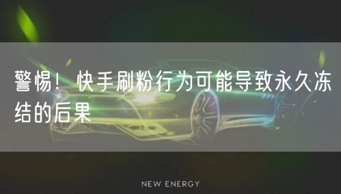 警惕！快手刷粉行为可能导致永久冻结的后果