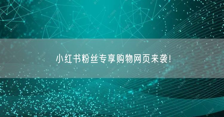 小红书粉丝专享购物网页来袭！