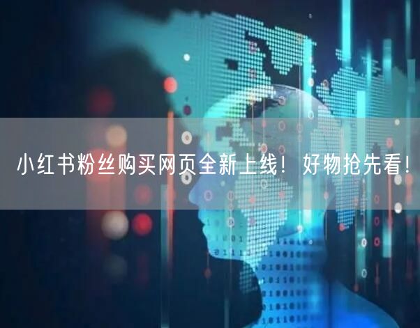 小红书粉丝购买网页全新上线！好物抢先看！