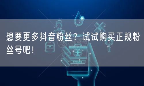 想要更多抖音粉丝？试试购买正规粉丝号吧！