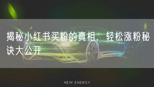 揭秘小红书买粉的真相，轻松涨粉秘诀大公开