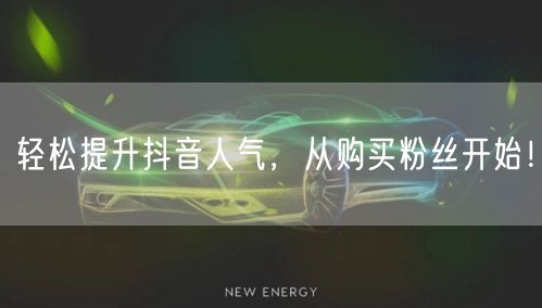 轻松提升抖音人气，从购买粉丝开始！
