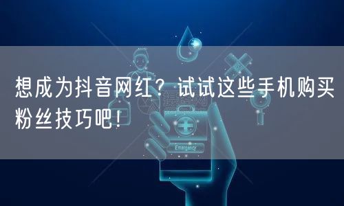 想成为抖音网红？试试这些手机购买粉丝技巧吧！